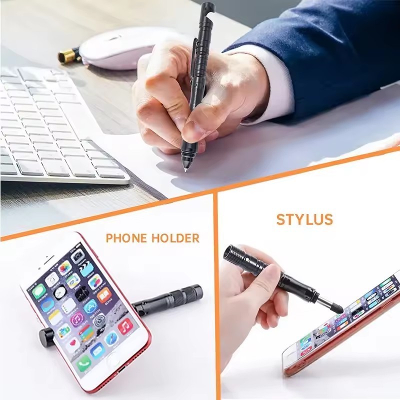 New Style Multi-function Defensive Tactical Pen with Fire Starter Compass Whistle LED Flashlight  Self-Defense Tactical Pen