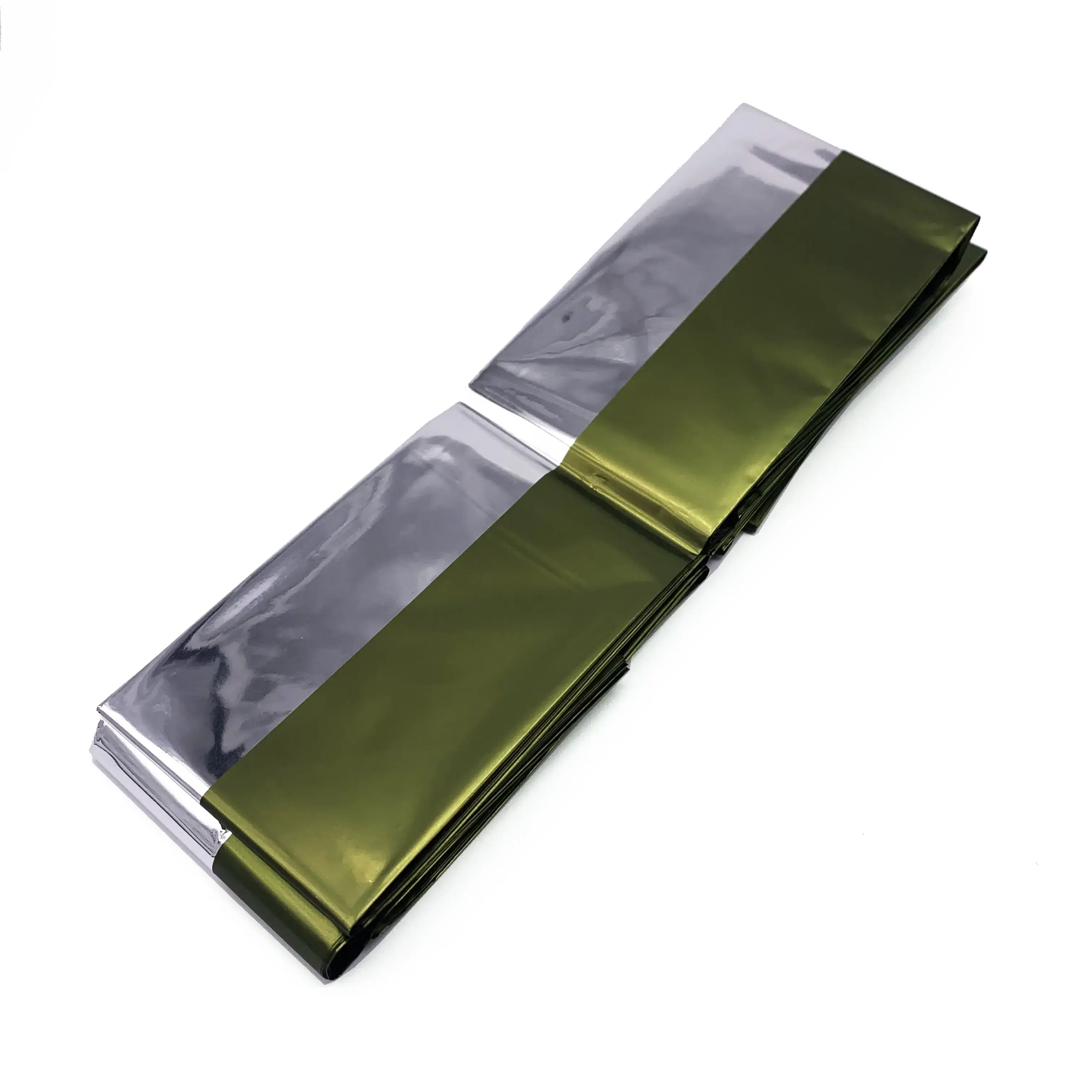 New Custom Color Heat Retention Foil Mylar Thermal Army Green Emergency Blanket Emergency Survival Blanket 1.6*2.1  First Aid