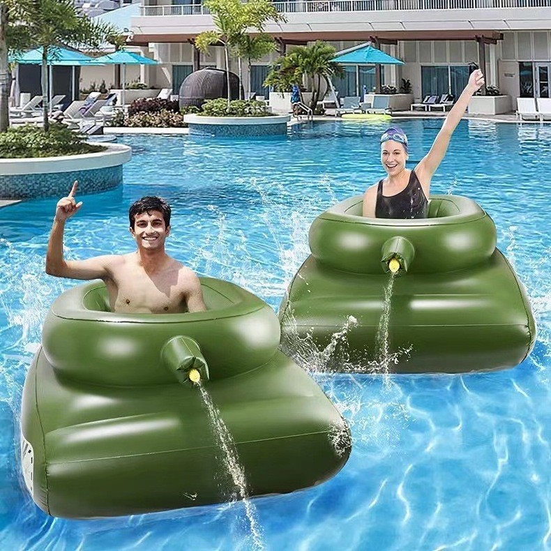 Wholesale New PVC Inflatable  Tank Connected To Water Gun Swimming Rings Inflatable Pool Float Swimming Pool Accessories