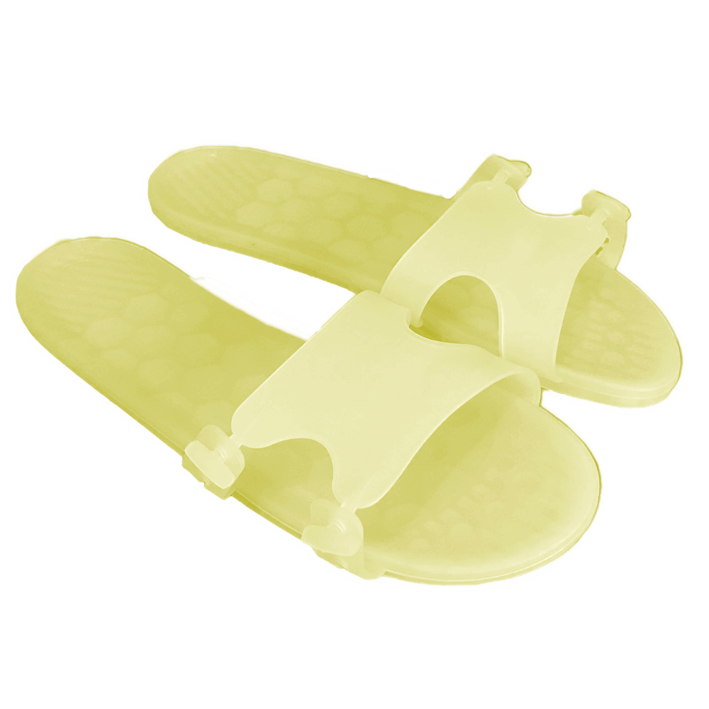 Unisex Slippers - Anti-Slip Open Toe Slides Quick Drying Sandals - Summer Beach Spa Pool Outdoor Shower -Yellow, Size: S, M