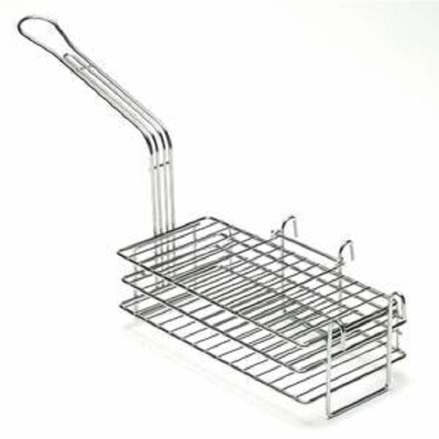 Perforated Strainer Kitchen Accessories Rectangle Wire Mesh Deep Fat Kitchen Stainless Steel Round Fryer Basket