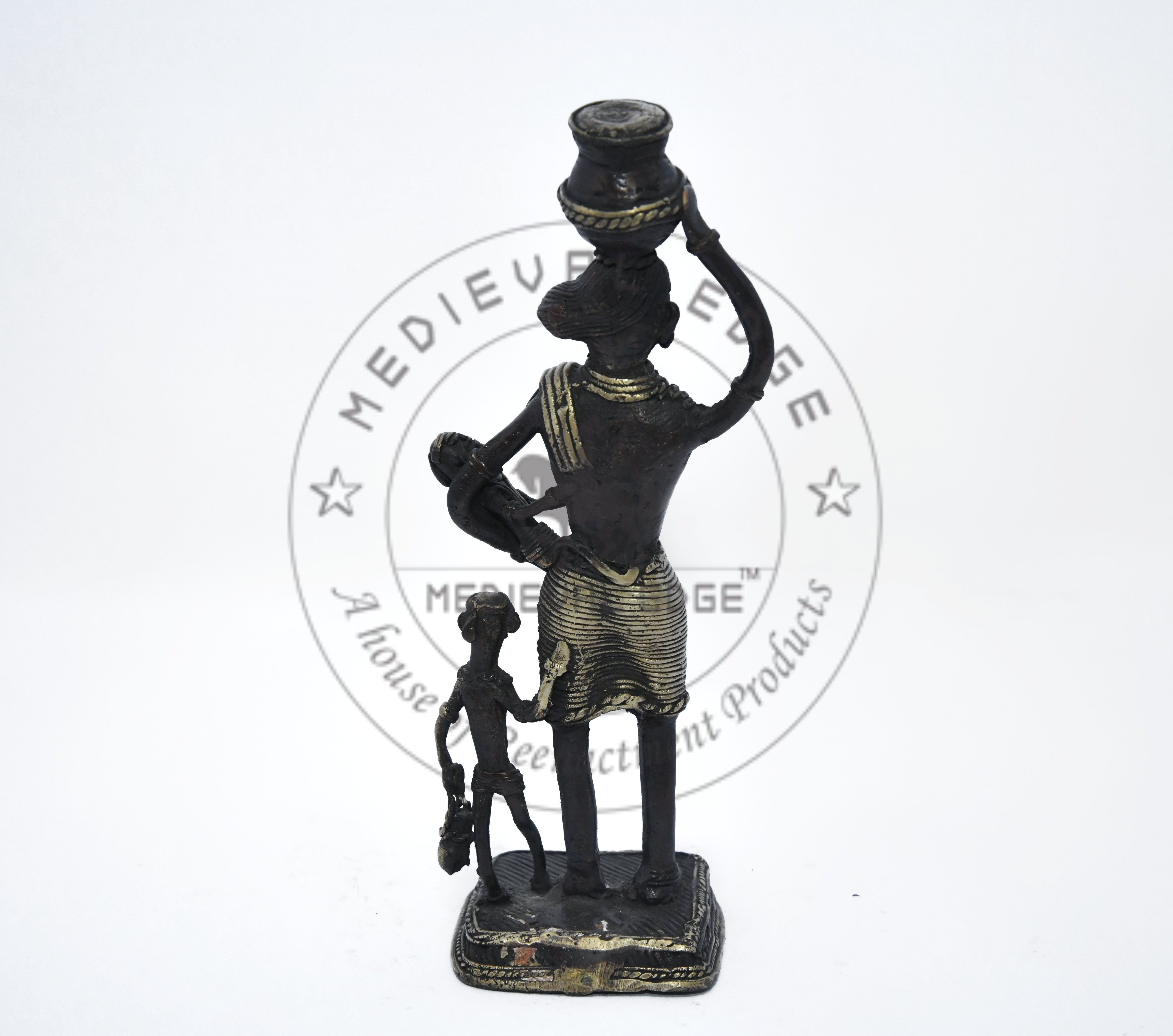 Highest Selling Brass Tribal Lady with Two Children Figurine by Medieval Edge at an affordable wholesale price