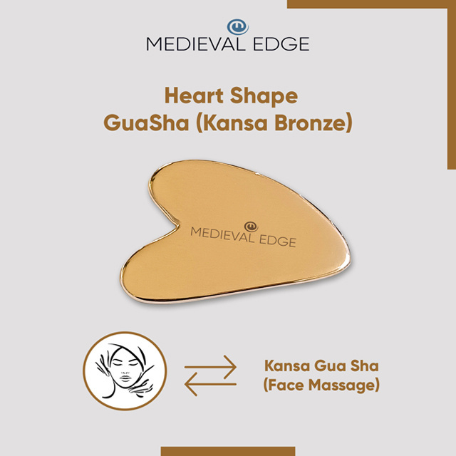 Kansa Metal Gua Sha Face Massage tool Heart Shape Facial Gua Sha Manufacturer Factory India