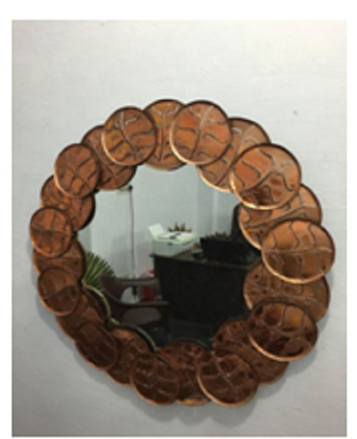 Home Decor Large Beauty Round Shape Hanging Metal Framed Decorative Wall Mirror For Living Room