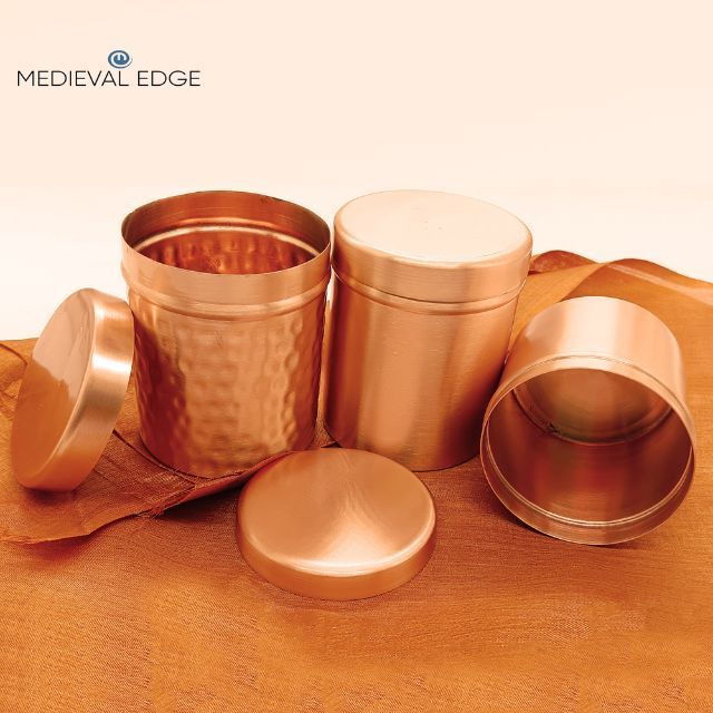 Copper Candle Container Copper Dry Fruit container with Copper Lid Votive Wax Holder for candle making