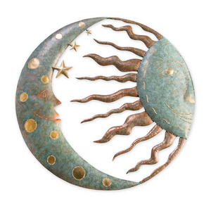 Bohemian Style Celestial Sun and Moon Green Shade Wall Art