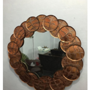 Home Decor Large Beauty Round Shape Hanging Metal Framed Decorative Wall Mirror For Living Room