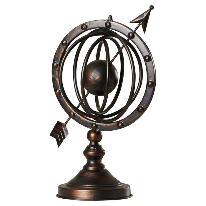 Antique Metallic Brown 3D Amillary Sphere Sculpture Home Decor by Medieval Edge