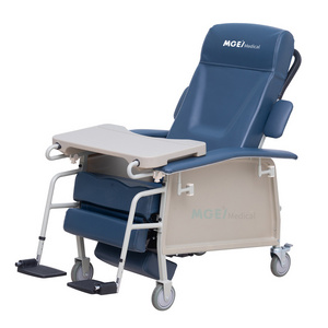 MGE-CW10 MEDIGE Online Suppliers Second Hand Portable Folding Phlebotomy Blood Draw medical recliner With Storage On Wheels