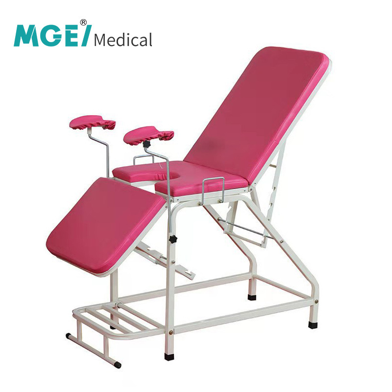 MEDIGE Stainless Steel Gynecological Delivery Bed Obstetric Labour Table Gynecological Examination Chair With Stirrup