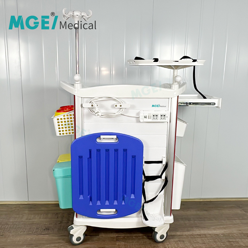 Medige Removable Trolleys Treatment ABS Anesthesia Medicine Trolley With Drawer Medical Trolley Cart For Hospital Or Clinic