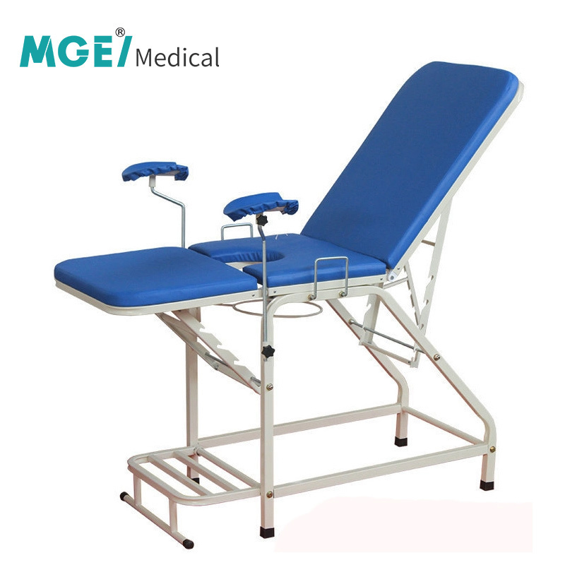 MEDIGE Stainless Steel Gynecological Delivery Bed Obstetric Labour Table Gynecological Examination Chair With Stirrup