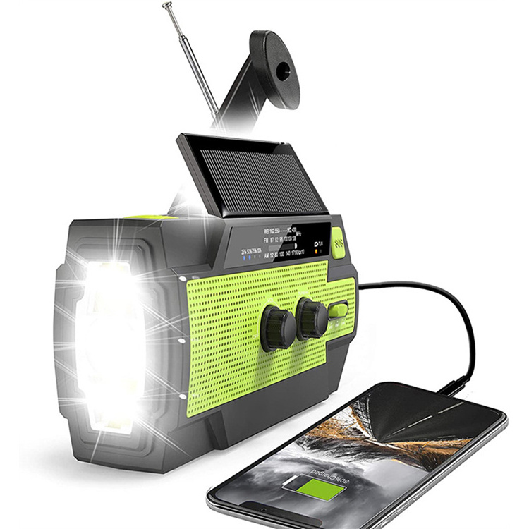 Best Emergency Weather Radio 4000mAh Rechargeable Solar Hand Crank Generator