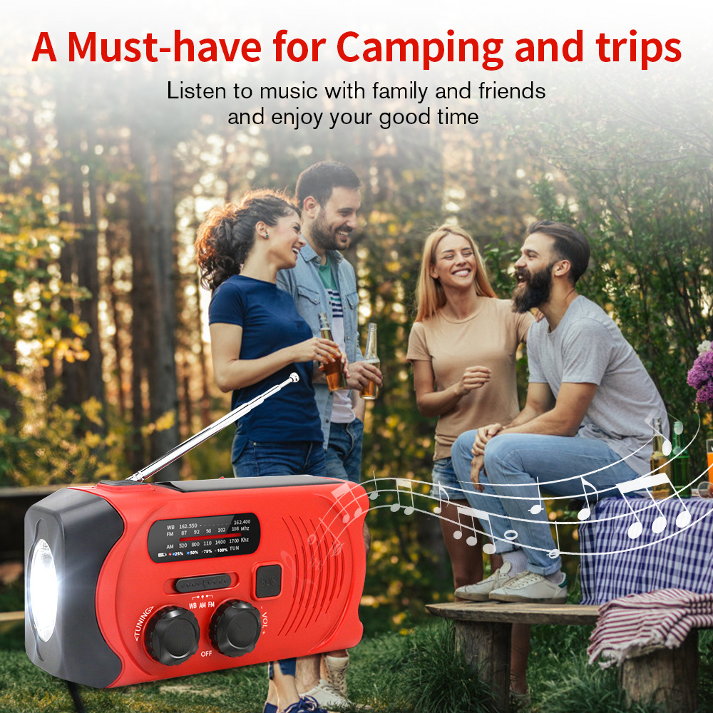 earthquake disaster solar hand crank radio camping outdoor mini emergency survival kits