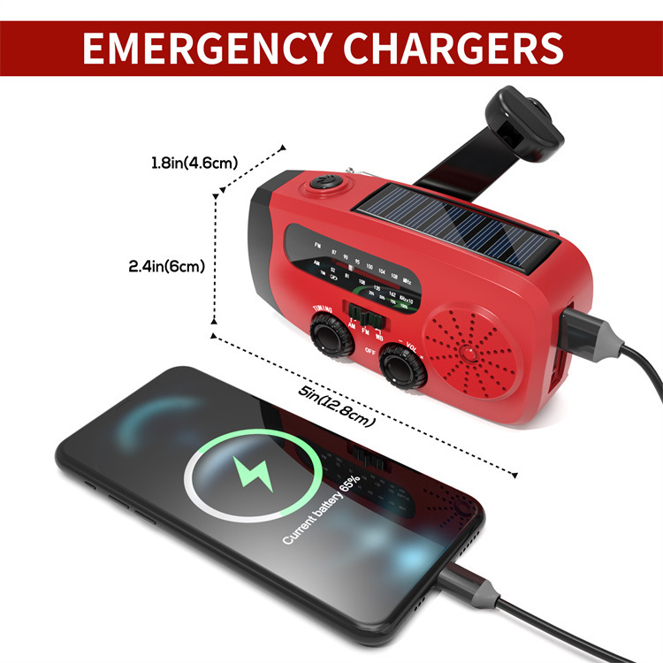 MEDING Emergency Survival Kit Survival Radio Flashlight Hand Crank Emergency Weather Radio