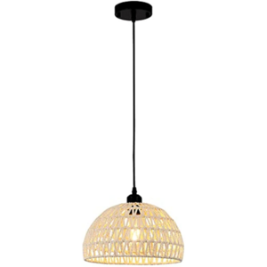 Rattan Pendant Light Fixtures Hanging, Lamp Basket Light Fixture for Kitchen Dining Room Hallway Bedroom