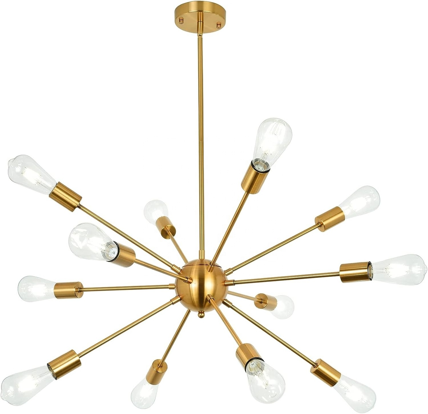 Morden Sputnik Light Fixture modern luxury Chandeliers 12 Lights Brushed Brass Modern Ceiling Light Fixture