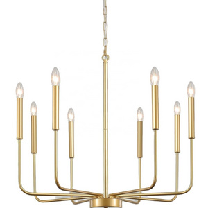 Classic Modern candle chandelier decorative lamp Gold 8 Lights Farmhouse Ceiling Hanging Pendant Light Fixtures