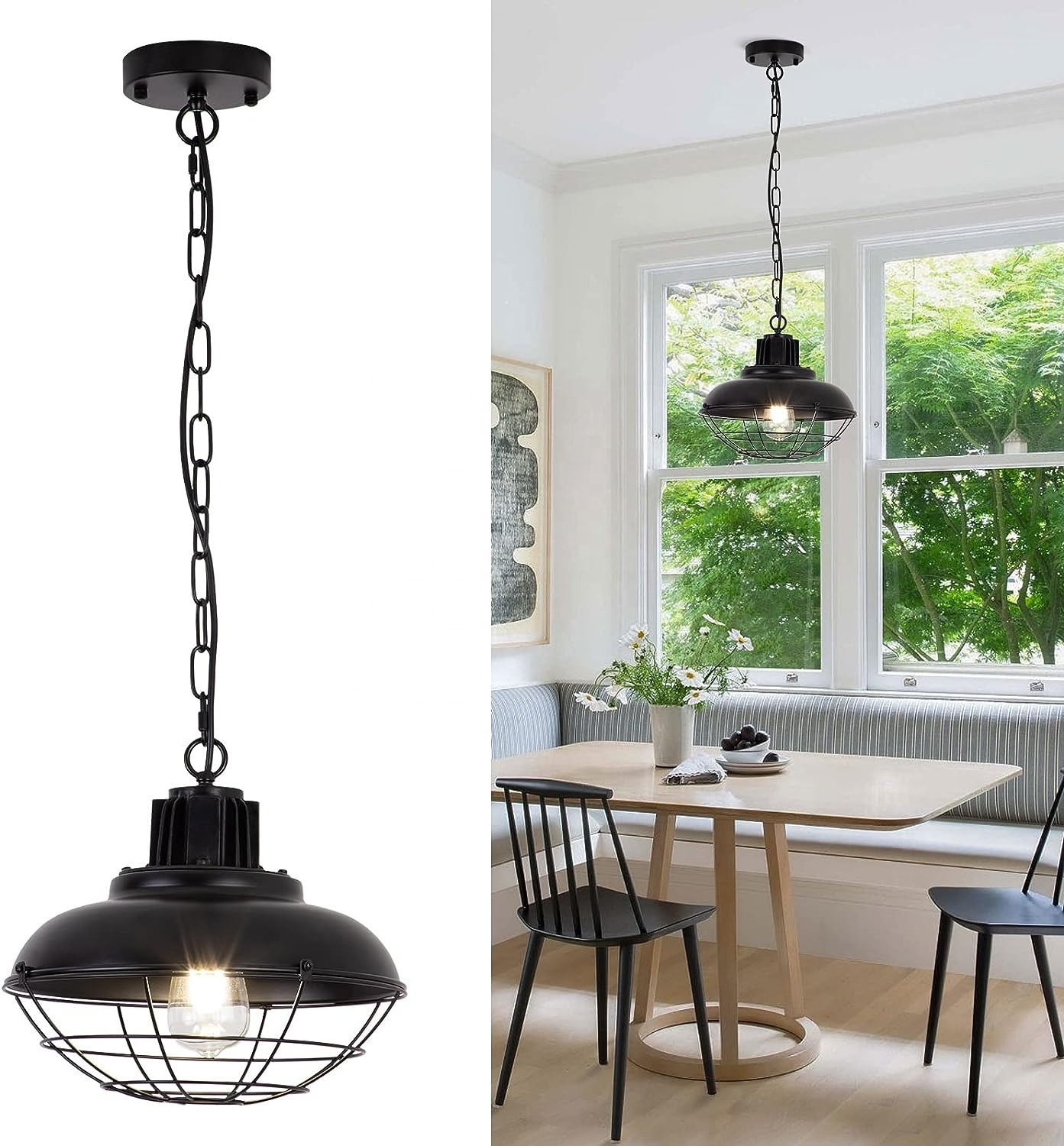 OPPstable Vintage classic birdcage pendant lamps Modern Nordic kitchen island lighting black hanging chandelier