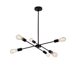 Sputnik modern black Chandelier Mid Century Vintage Pendant Dining Room Lighting Fixtures 6 Lights