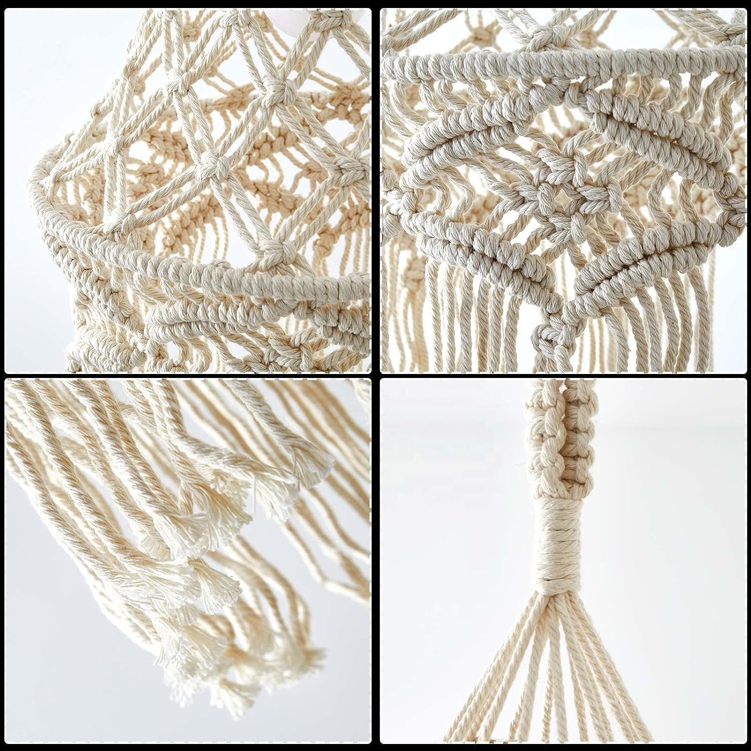 OPPstable Boho Lamp Plug in Pendant Light,Hanging Lamp with Handmade Macrame Lamp Shade