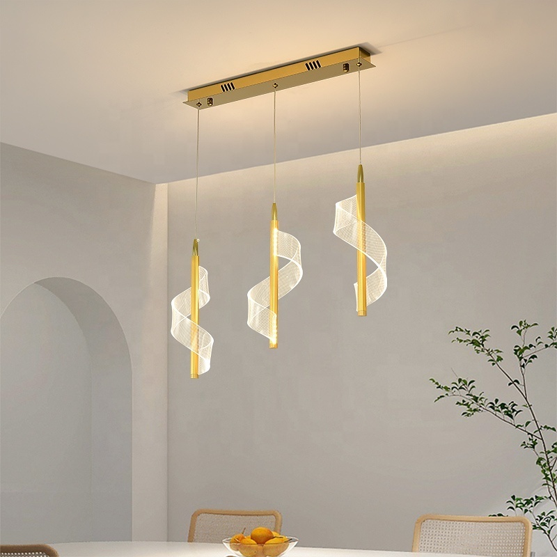 Modern Gold Chandelier,Pendant titanium gold stair chandelier Adjustable Height Hanging Ceiling Light Fixture