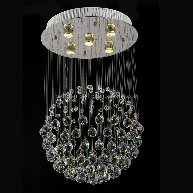 Crystals Chandelier Hanging Lighting Flush Mount Spiral Pendant Lamps Lights