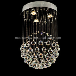 Crystals Chandelier Hanging Lighting Flush Mount Spiral Pendant Lamps Lights