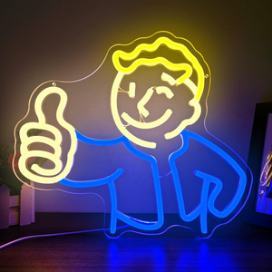 Fallout Neon Sign for Bedroom Vault Boy Dimmable Game Led Neon Signs for Wall Decor Neon Light Signs Light