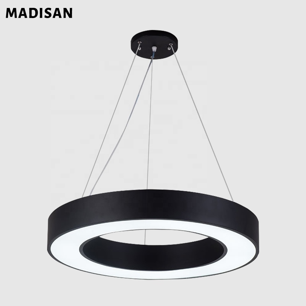 Office lighting led chandelier Round solid hollow circle size ring gym dance studio ceiling light