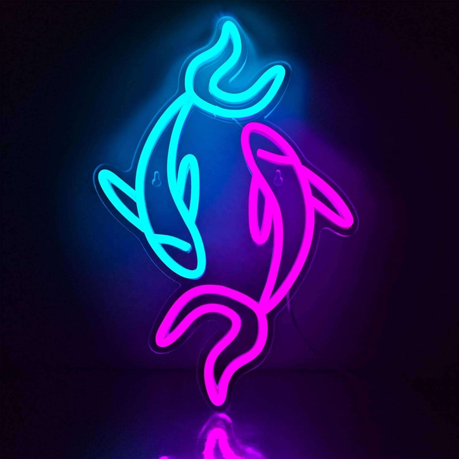 Fish Neon Sign Koi Fish Neon Lights Sign for Wall Decor Dimmable LED Night Light Signs