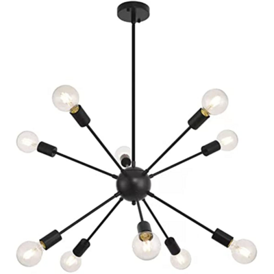 10 Lights Sputnik Chandeliers Light Fixture, Industrial Ceiling Lights for Living/Dining Room Kitchen Island Bedroom Hallway