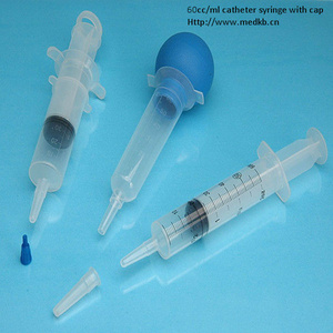 Clear 50cc/60cc Catheter Syringe with Tip Cap