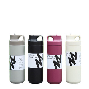 High Quality Custom Logo 550ml 304 Stainless Steel Water Bottle Sport Insulated Powder Coated Vacuum Water Bottle With Straw Lid