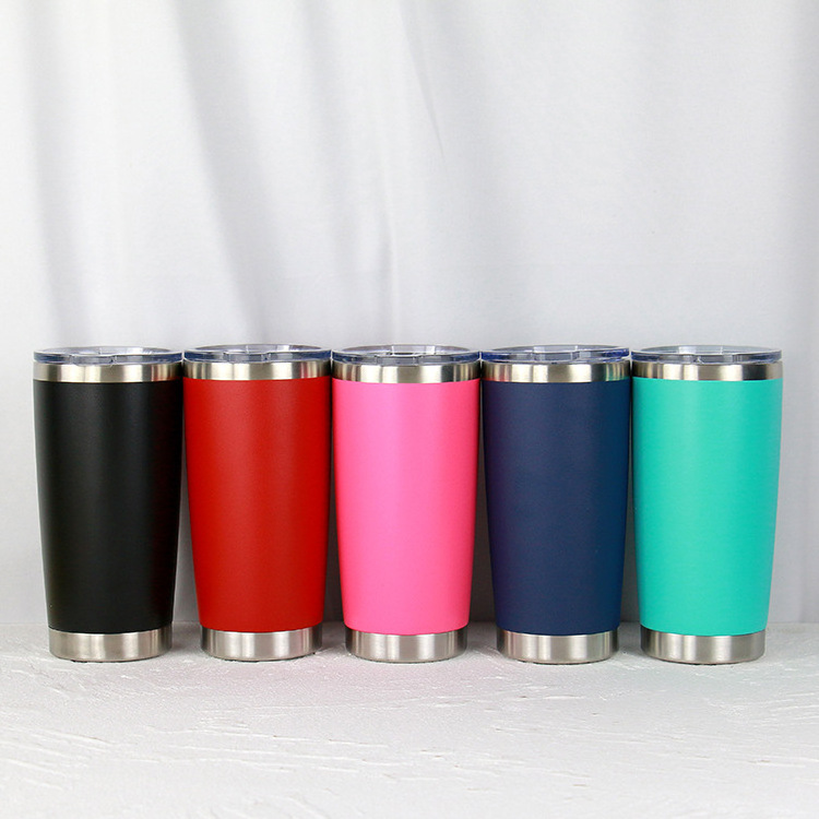 powder coated double wall  travel car beer milk New Arrival Custom stainless steal 20oz wholesale blank tumblers in bulk