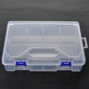 Rectangular Plastic Boxes Empty Storage Organizer Containers with Two Latches