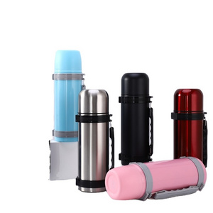 Travel pot gift cup large capacity 1200ml 1L Double wall stainless steel vacuum Thermos cup bottle pot with handle