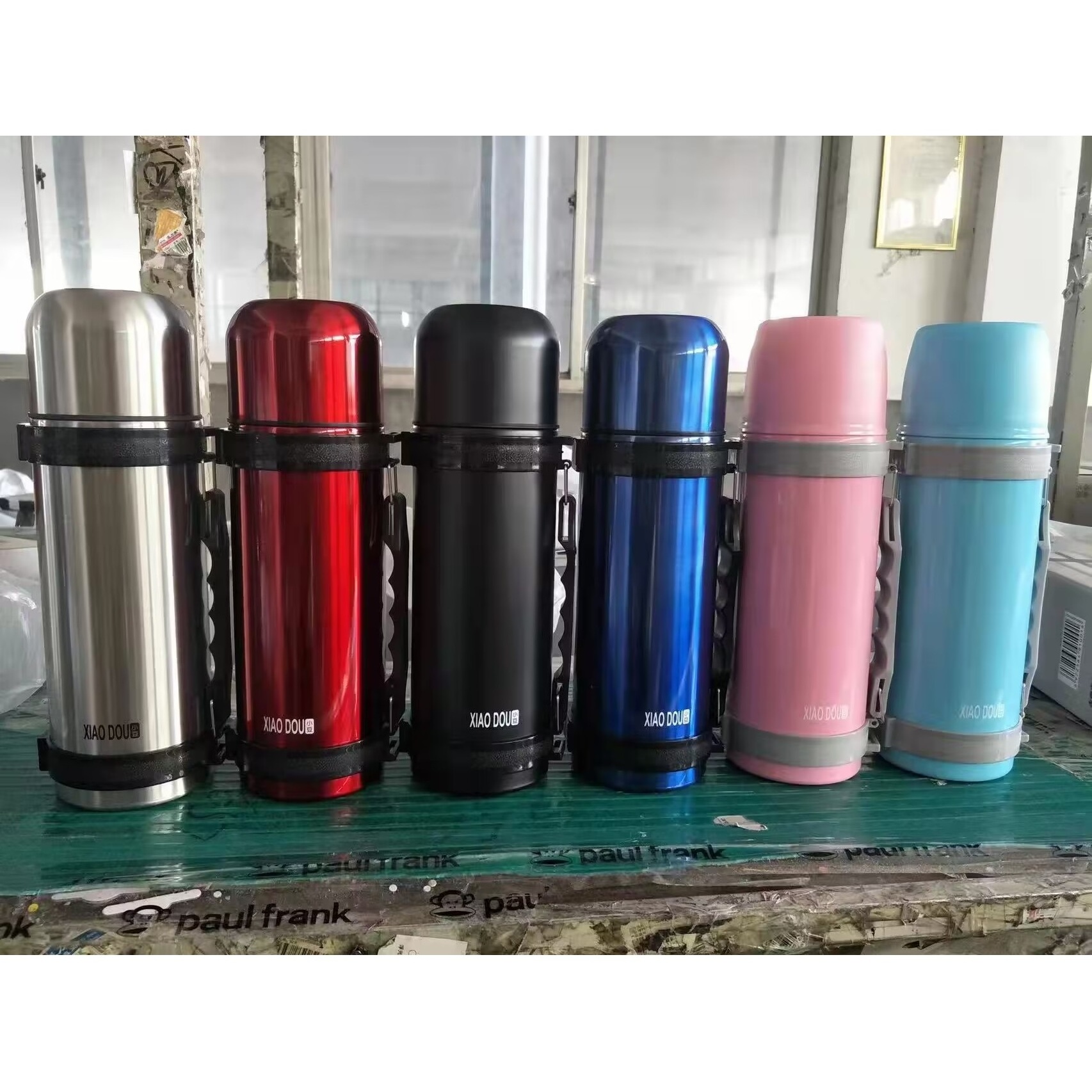 Travel pot gift cup large capacity 1200ml 1L Double wall stainless steel vacuum Thermos cup bottle pot with handle