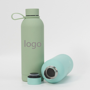 Soft touch rubber paint 350ml 500ml 750ml Insulated vacuum flask thermal double wall stainless steel water bottle