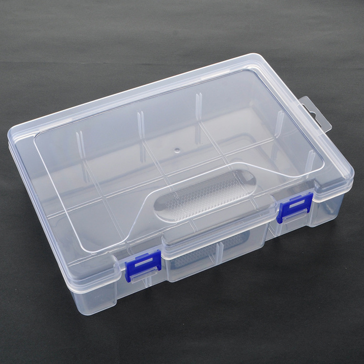 Rectangular Plastic Boxes Empty Storage Organizer Containers with Two Latches