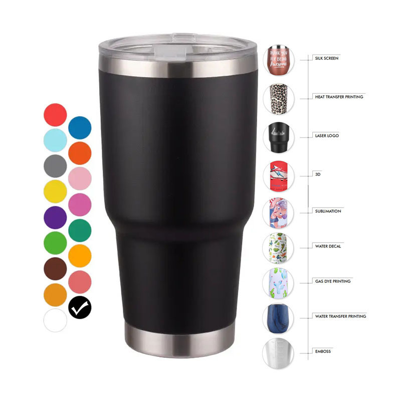 Customized ozark trail Black tumbler 30 oz double wall tumbler stainless steel vacuum insulated 30oz