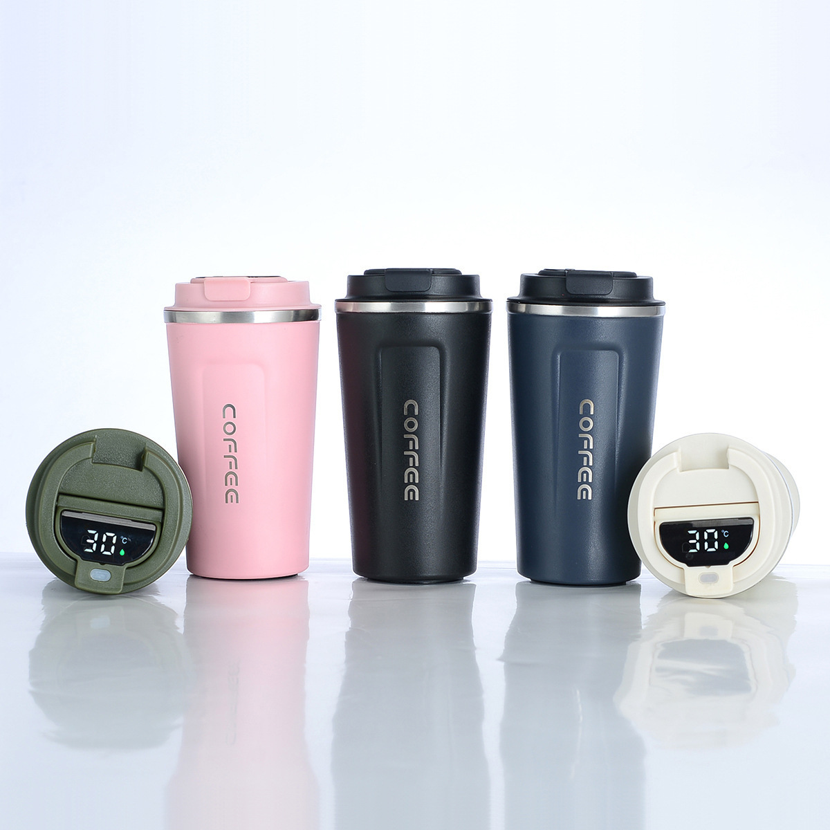 380ml 510ml led smart temperature display double wall 18/8 thermo coffee tumbler Vacuum Insulated travel stainless steel mug cup