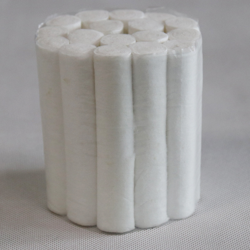 Disposable medical 10*38mm 20pack non sterile 100% cotton gauze braid dental absorbent cotton roll