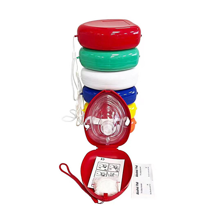 Medresq First Aid First Responders Keychain CPR Masks CPR Barriers Red CPR Mask Plastic Carrying Case with Assorted Colors