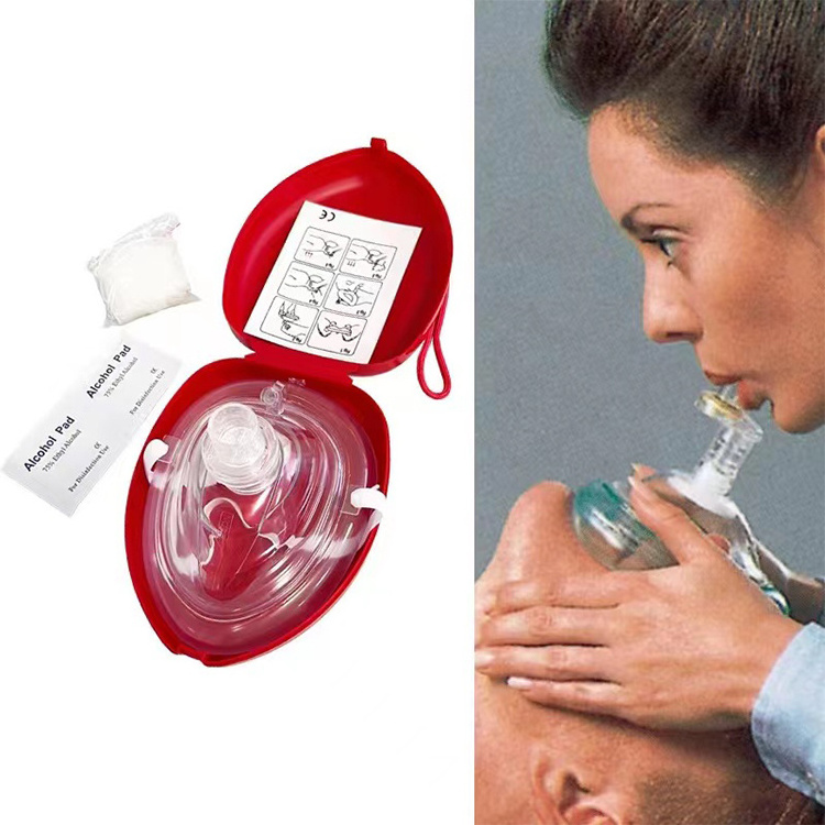 Medresq First Aid First Responders Keychain CPR Masks CPR Barriers Red CPR Mask Plastic Carrying Case with Assorted Colors