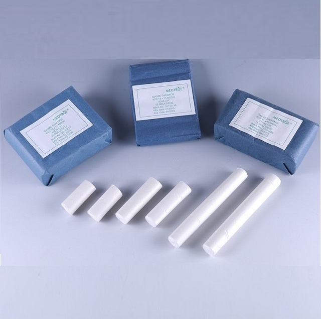 Hospital use sterile eco-friendly disposable cotton gauze bandage roll