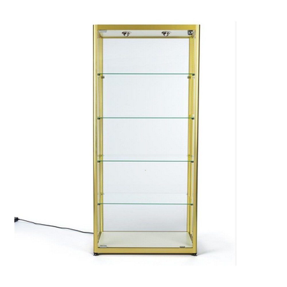 Free Standing Tower Lock Display Rack , Shopfitting Glass Door Display Cabinet, Jewellery Shop Display Case Smoke Shop Showcase