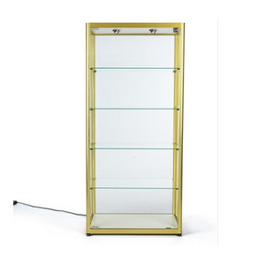 Free Standing Tower Lock Display Rack , Shopfitting Glass Door Display Cabinet, Jewellery Shop Display Case Smoke Shop Showcase