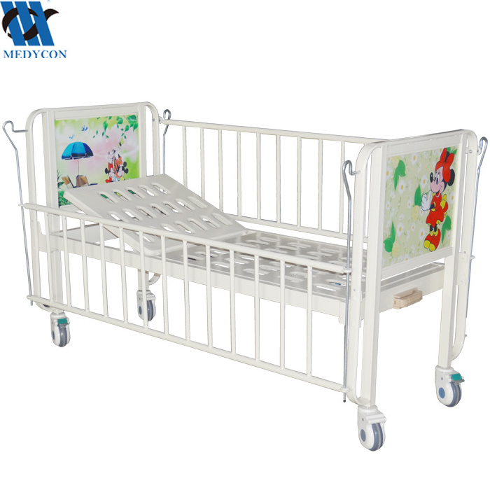 YC-C1111L(II)  Double Cranks Multifunction Medical Crib Stainless Steel Kids Hospital Bed Manual Pediatric Hospital Bed