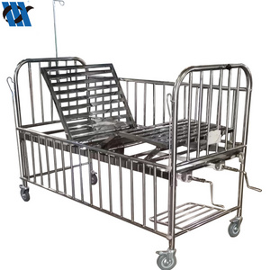 YC-C1111L(II)  Double Cranks Multifunction Medical Crib Stainless Steel Kids Hospital Bed Manual Pediatric Hospital Bed